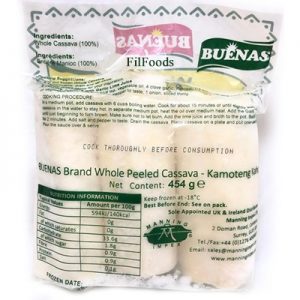Buenas Whole Peeled Cassava (Kamoteng Kahoy) 454g