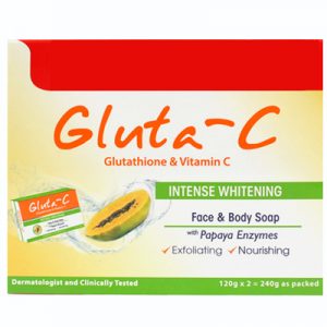 Gluta-C Intense Whitening Face & Body Soap with Papaya Enzymes 2x120g