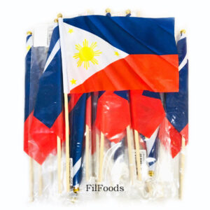 Philippine Flag Nylon Hand Wooden Stick 30cm
