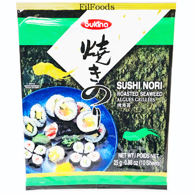 Sukina Sushi Nori Roasted Seaweed (Yaki Nori) 25g - FilFoods